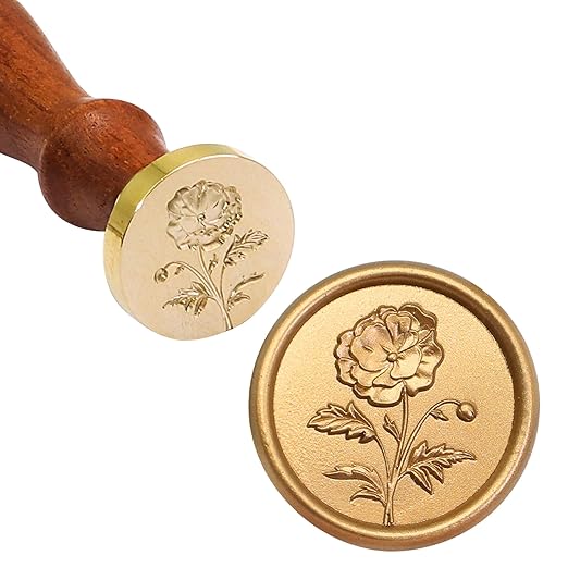 SWANGSA Wax Seal Kit, 3D Flower Stamp with 200pcs Sealing Wax Beads, Great for Embellishment of Wedding Invitations, Wine Packages, Gift Wraps