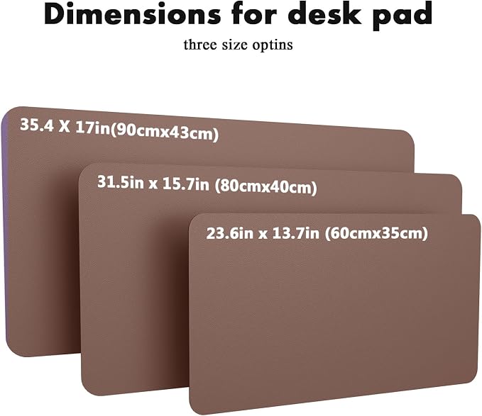 YSAGi Double-Sided Desk Pad, 23.6"x13.7"Leather Desk Mat, Eco Cork Desk Pad Protector,Large Mouse Pad,Waterproof Desk Blotter for Office/Home(Chocolate)