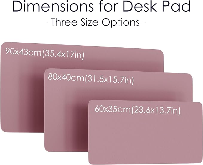 WAYBER Leather Desk Pad Protector, Waterproof Mouse Pad, PU Desk Mat, Office Desk Cover, Desk Writing Mat for Office/Home/Work/Cubicle (Purple/Pink) 35.5x17 in