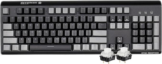 Hexgears GK735 Wired Full Size Mechanical Keyboard, Aluminum Housing Built for Gamers w/Kailh Box White Switch, White Backlit + Surrounded by RGB Light Strip, 104 Keys Gaming Keyboard for PC/Mac
