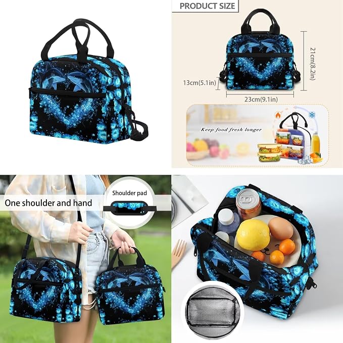 ZFRXIGN Shark Teen Boys Backpack for School with Cute Pendant 4PCS Backpack Set 17inch Middle High School Bag and Lunch Box Pencil Case Back to School Supplies