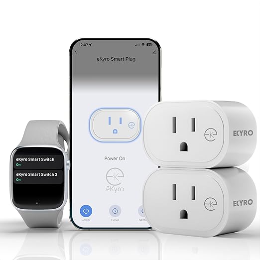 Smart Plug Energy Monitoring | Compatible with Alexa, Google Home Assistant, iPhone, Siri, Android, Power Tracking 15A 1800W, No Hub Required Energy Monitoring Outlet (Non-Monitoring, 2)