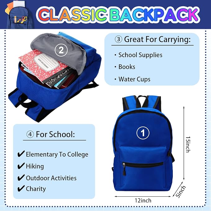 Gilprop 79 Pcs Back to School Supplies Box for Kids K-5 Students Elementary Middle School Supplies Kit Bundle Bulk Essential Pen Notebook Stationery for Primary Student Classroom(Navy Blue)