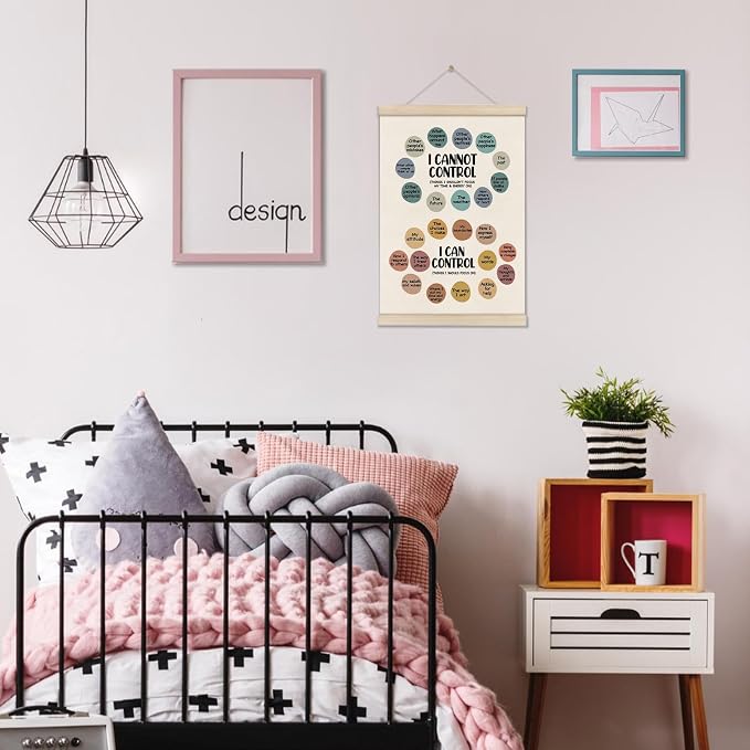 DOI-LANEE Calming Strategies Poster Hanger Frame, Mental Health Inspirational Wall Art 16x12 Inch, Motivational Wall Decor, Therapy Office Decor, Motivational Posters for School Counselor Psychology