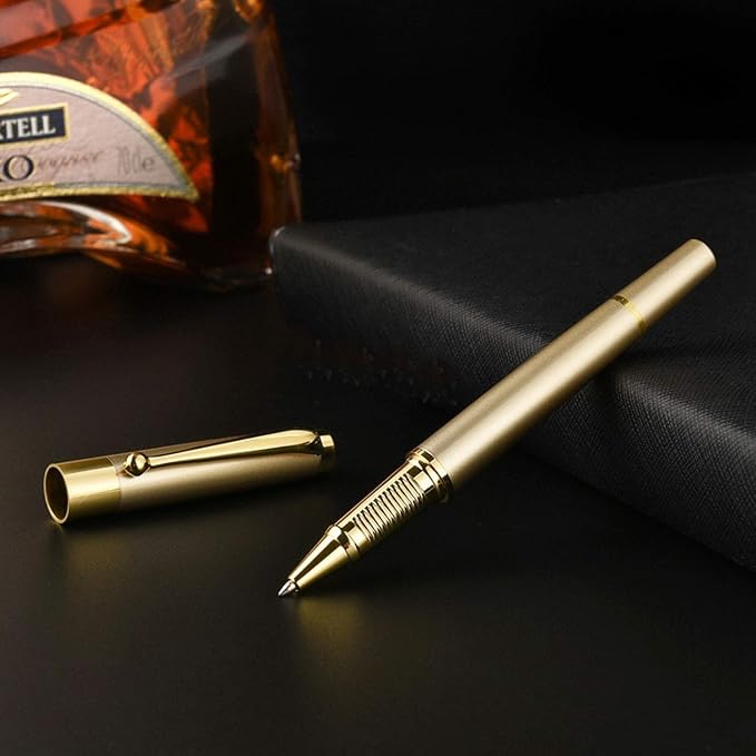 1314 Free Engraving pen Personalized custom pens Roller Ballpen, Ballpoint pen, Ball pen, Medium Refill Pen Black Ink, Custom Gifts for Men, Women, Classy Gift Box (Gold Style 2)