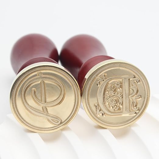 Letter Wax Seal Stamp Kit - Initial Alphabet D Stamp Head 2pcs, Vintage Monogram Stamps Wax Seal Kit with 200pcs Assorted Sealing Beads, Spoon, Metallic Gold Silver Pens