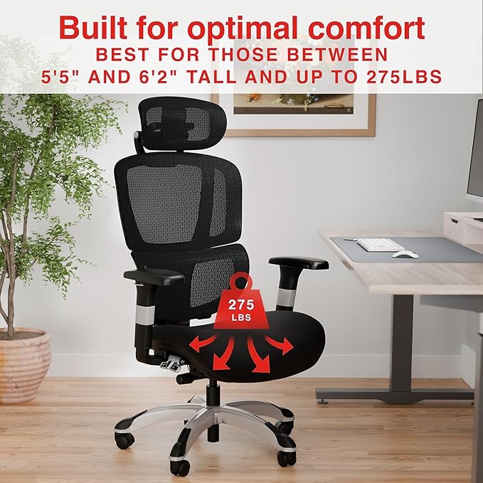 STAPLES Ergonomic Task Chair, Mesh, Ergonomic, Lumbar Support, Swivel, Black