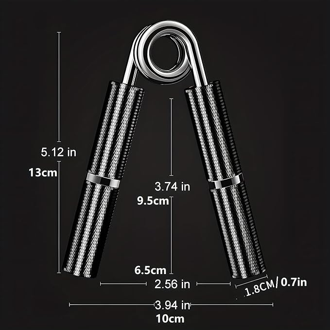 Silver Metal Hand Grip Set, 50LB-400LB No Slip Heavy-Duty Grip Strengthener Great Wrist & Forearm Hand Exerciser, Home Gym, Hand Gripper Grip Strength Trainer