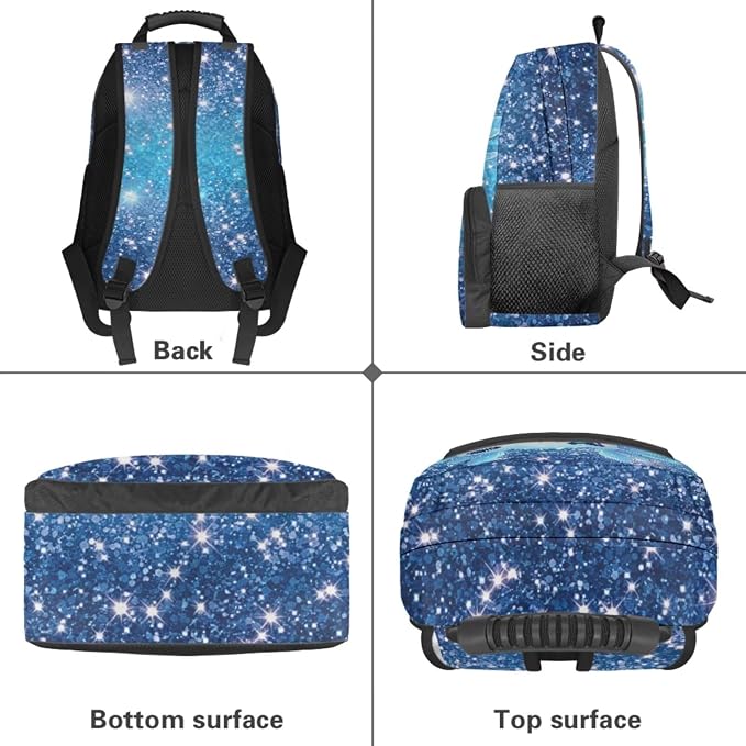 Blue Axolotl Backpacks for Elementary School Girls- 4 in 1 Cute Graphic Backpack with Lunch Box, Galaxy Space17 Inch Large Capacity Book Bag Kids Ages 6-8 Back to School