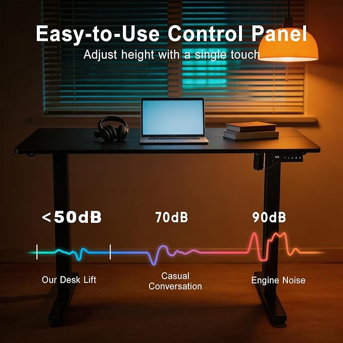 Electric Standing Desk, 63x24 Inches Height Adjustable Sit Stand up Desk with 3 Memory Presets & Child Lock，Heavy Duty Steel Frame, for Computer Workstation or Multi-PC Setup, Black