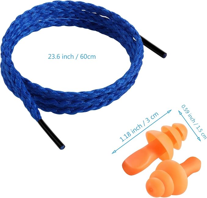Corded Ear Plugs Silicone Noise Reducing Soft Hearing Protection Earplugs Reusable Rubber for Sleeping Swimming Snoring Sports (150)
