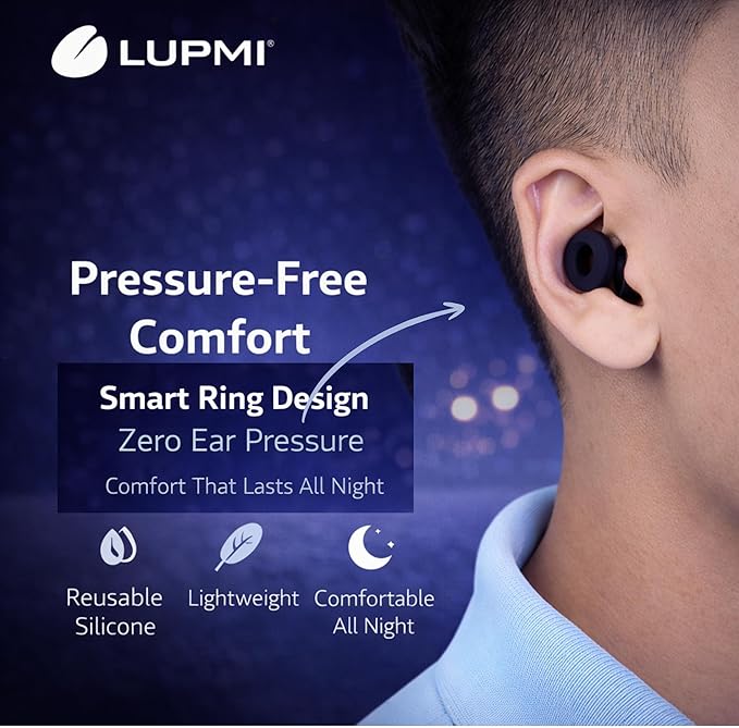 Earplugs for Sleeping, Noise Cancelling Ear Plugs for Snoring & Side Sleepers, Reusable Silicone Sleep Earplugs (23dB Noise Reduction) with 4 Sizes for Custom Fit