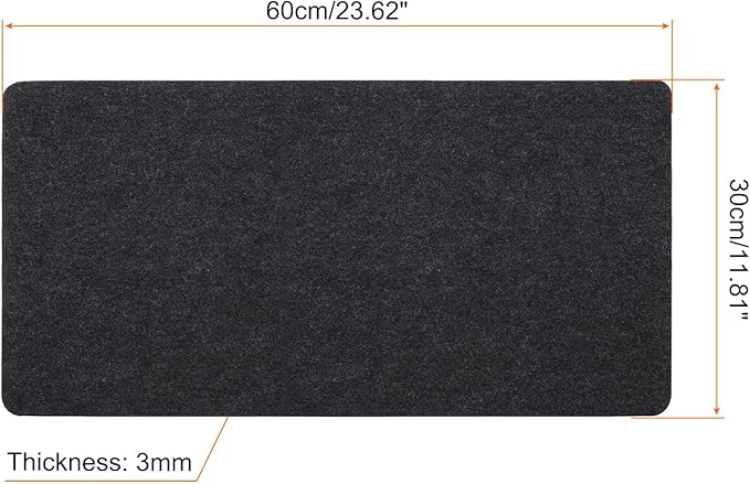PATIKIL 24"x12" Desk Mat Protector, Felt Dual Side Mouse Pad Writing Mat for Office Home, Gray