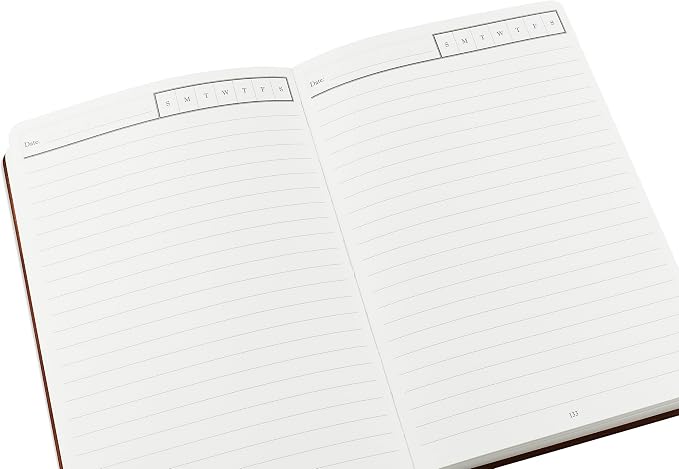 Wykeham's Executive 2026 Undated Daily Journal Planner – Customization Available (Brown, 8.5"×5.5")