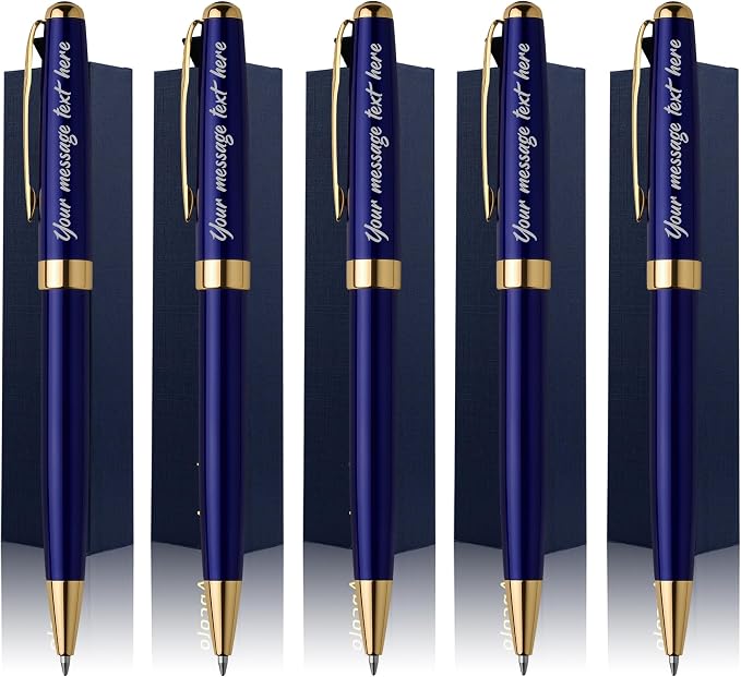 Ancolo Personalized Luxury Ballpoint Pens Writing Set Fancy Nice Gift Pen Set for Friends Executive Business Office - Custom with Your Name or Message with 10 extra Refills