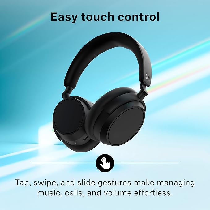 Sennheiser ACCENTUM Plus Wireless Bluetooth Noise Cancelling Headphones - Quick-Charge Feature, Up to 50HR Playtime, Adaptive Hybrid ANC, for Traveling, School & Work, Black