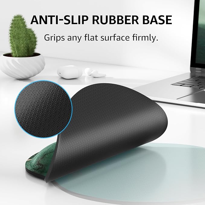 KTRIO Keyboard Wrist Rest & Mouse Pad with Wrist Rest Set, Green Leaves | Memory Foam Wrist Support, Ergonomic Design, Non-Slip Base, Office and Home Use
