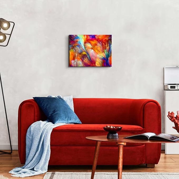 Bright Colorful Wall Art Abstract Wall Decor for Living Room Aesthetic Room Decor Pastel Colors Picture Canvas Painting Poster Modern Farmhouse Prints Artwork Bedroom Office Home Decorations 12x16”