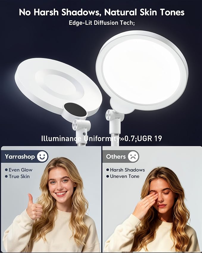 7" Desk Ring Light with Stand for Computer, 30 Lighting Modes for Video Conference, Zoom Lighting for Computer, Adjustable Desk Light for Video Recording, Calls, Podcast, Stream, 3000K-6500K, CRI 97.8