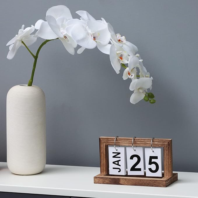 Desk Flip Calendar, Perpetual Desktop Calendar, Cute Small Flip Calendar with Memorial Day Recorder, Carbonized Black