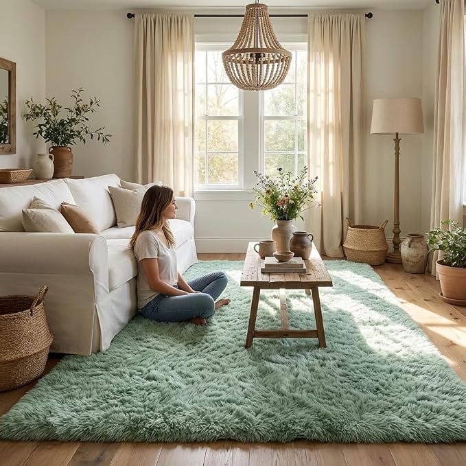 Mugorn Small Soft Shag Rugs for Bedroom, 3x5 Fluffy Area Rugs for Living Room
