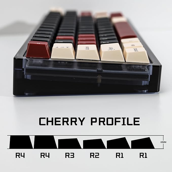 Rome PBT Double Shot Custom Keycap Set,174 Keys Black Gaming Key Caps Keycaps 60 Percent Cherry Profile Keycaps for 61/64/68/84/87/100/104/108 Mechanical Keyboard