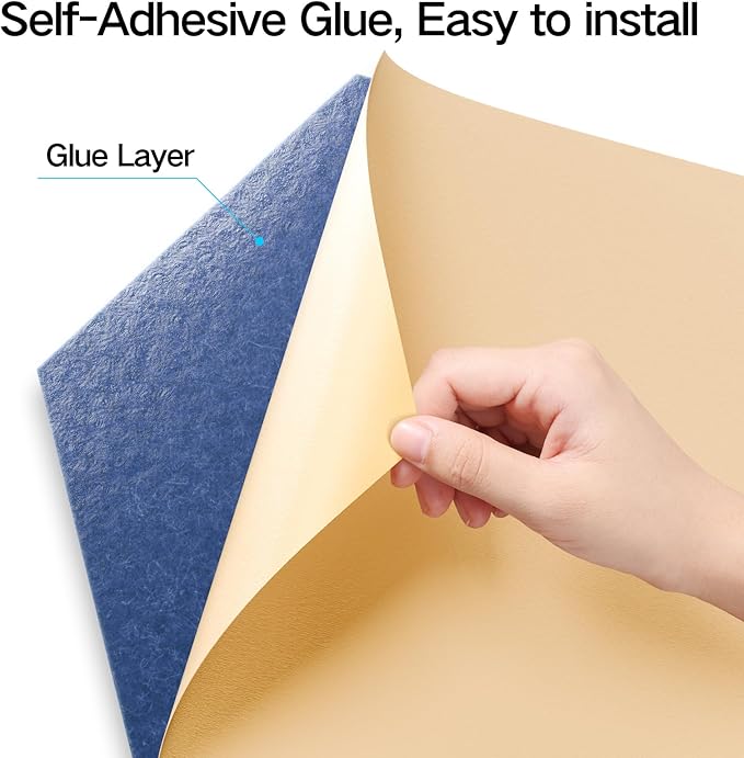 18 Pack Self-Adhesive Acoustic Panels 12" X 10" X 0.4" - Sound Proof Foam Panels for Wall with High Density, Y-Lined Design, Flame Resistant, Absorb Noise and Eliminate Echoes(Sky Blue)