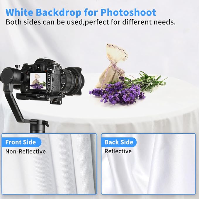 HEMMOTOP White Photo Backdrop, 10x20 ft Screen for Photography, Seamless Backdrops Backgrounds for Photo Video Recording (Backdrop Only)
