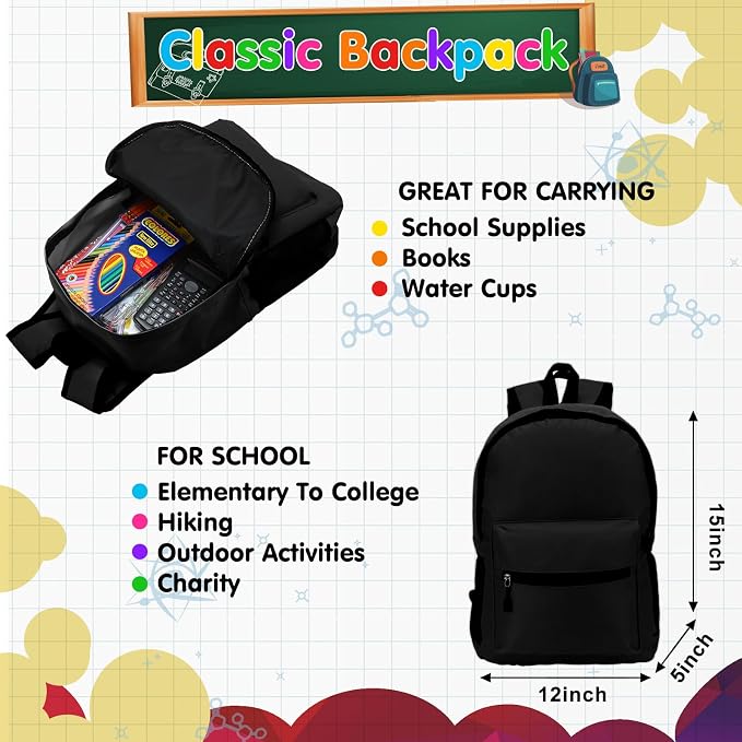 Gilprop 81 Pcs School Supply Kit with Backpack Back to School Supplies Bundle Bulk School Essentials for Elementary Middle High School Students Includes Folders Notebooks Pencils and More(Black)