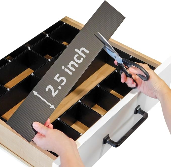 DRAWER DADDY Customizable Grid Drawer Dividers, Cut to Fit Organizer | Custom drawer dividers that fit any drawer. DIY cut to fit design, adjustable organizer for kitchen, bathroom, desk, and more