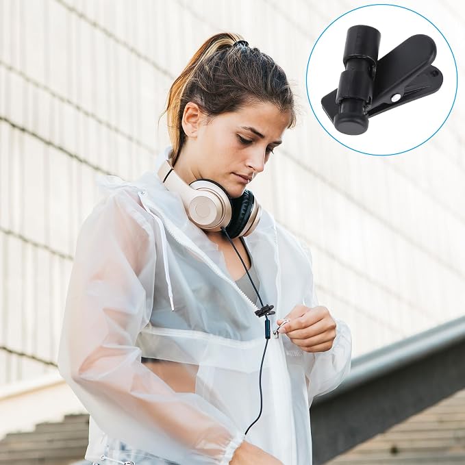 5 Pack Headphone Clips Headset Cable Clips for Earphone Wire Clips Cable Cord Clamp Hooks Collar Clamp Clothing Clips Earphone Winder Earbud Cable Clip Clamp Hooks, Fixing 2-4mm Headphone Wire