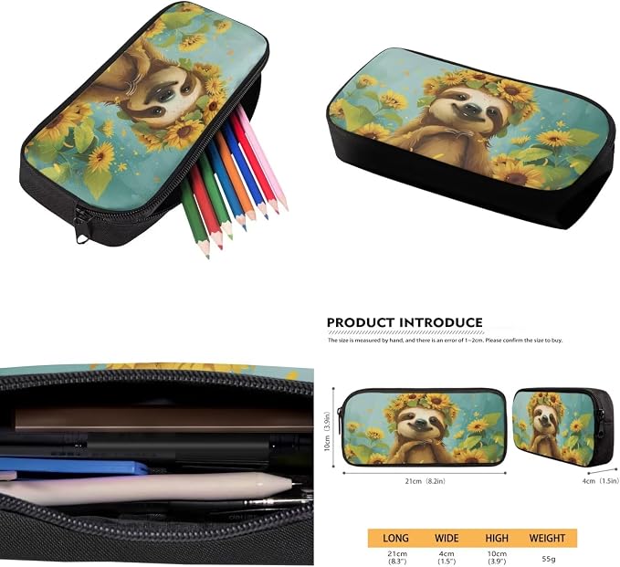 Ystardream Cute Sloth Backpack for School Girls Backpack with Lunch Box & Pencil Case & Water Bottle Sleeve for Kids 4-in-1 Bookbag Set Elementary Kindergarten School Supplies for Girls Schoolbag