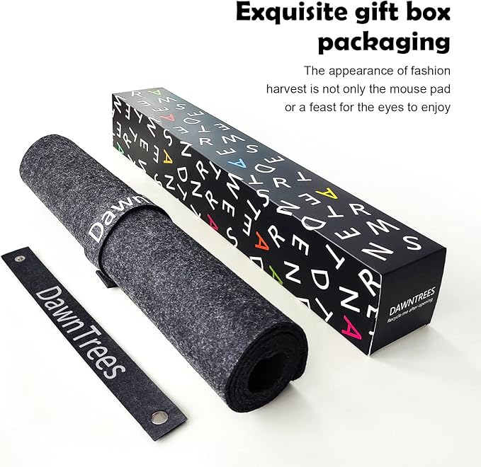 DAWNTREES Extra Large Felt Desk Mat,55''x23.6'' Non-Slip Desktop Protector | Full Desk Mouse pad, Computer Desk Mat for Keyboard and Mouse Pad,Desk Accessories for Home and Office (Dark Gray)