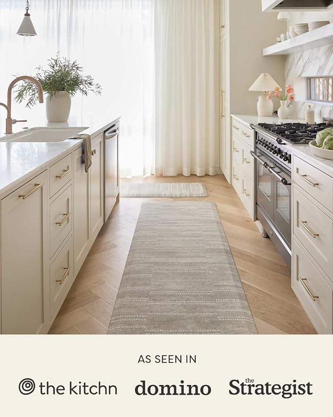 House of Noa Nama Standing Mat – Anti-Fatigue Kitchen Mats for Floor, Cushioned & Non-Slip Kitchen Comfort Mat for Standing, Thick Foam Anti-Fatigue Mat for Kitchen & Workspaces, Ula Calico 22" x 54"