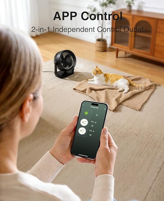 15A Dual Smart Plug 4 Pack, GHome Smart Plugs that Work with Alexa and Google Home, 2-in-1 Compact Smart Outlet Timer with APP Remote Control, 2.4GHz Wi-Fi Only, No Hub Required, FCC Listed
