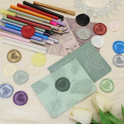 Wax Seal Gun Kit Sealing Wax Sticks 20P with Glue Gun,Wax Seal Kit, Atopbb Wine Red 20Pcs Sealing Wax Sticks with Glue Gun Great for Wax Seal Stampfor Wedding Invitations (20, New Burgundy)
