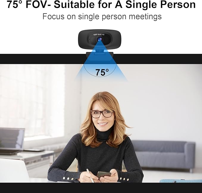 Webcam for PC - PC Camera Webcam 1080P, Desktop Computer Web cam with Privacy Shutter and Tripod Autofocus, Dual Noise-Cancelling Mics,Auto Light Correction, USB Plug&Play