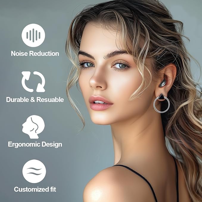 Ear Plugs for Sleeping Noise Cancelling,Comfortable Silicone Earplugs for Sleeping Hearing Protection Ear Plugs for Sleep, Focus, Noise Sensitivity