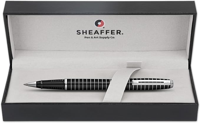Sheaffer Prelude Black Lacquer w/Horizontal Line Engraving Rollerball Pen