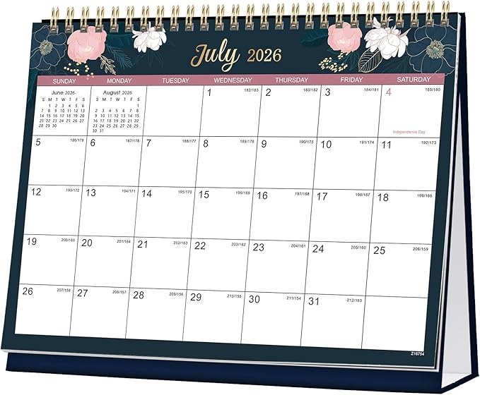 2026-2027 Desk Calendar - Flip Desktop Calendar 2026-2027, JUL. 2026 - DEC. 2027, 10" x 8.3", Stand up Desk Calendar 26-27, Twin-Wire Binding