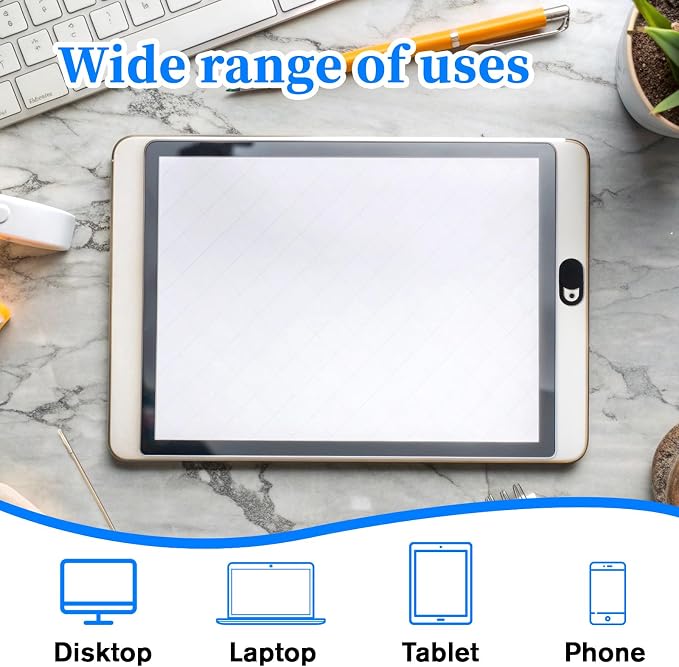 50 Pcs Webcam Cover, Black Practical Laptop Camera Cover Small Portable Phone Camera Covers for Compute Cell Phone PC Accessories to Protect Your Privacy and Security(Black, White)