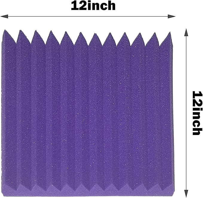 24 Pack Sound Proof Foam Panels|1"×12"×12" Quick-Recovery Soundproof Wall Panels | High Density Sound Dampening Panels for Home Studio (Purple)