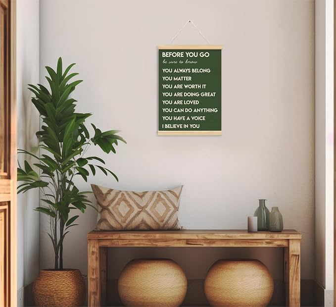 Mental Health Positive Inspirational Wall Art Decor,Therapist Office Signs Wall Art Decor For Office Kids Teen Girls Room Bedroom Playroom Wall Decor Wood Posters Framed（dark green）