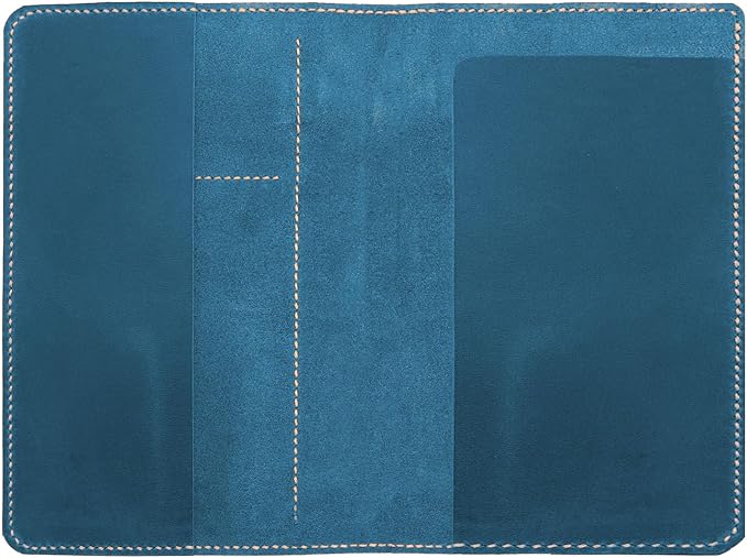 Genuine Leather Notebook Notepad Cover for TOPS The Legal Pad Writing Pads Docket 5" x 8" Cover, retro real leather portfolio folder cover organizer (Blue)