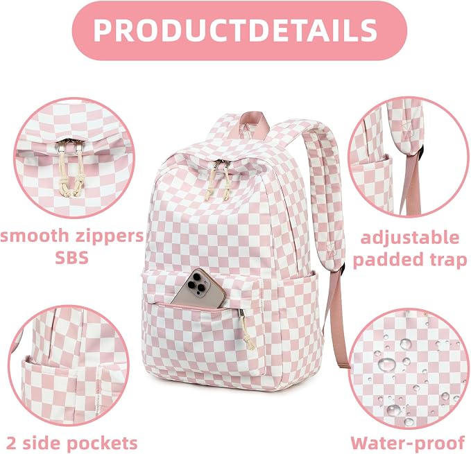 LEDAOU Backpack for Girls School Bag Kids Bookbag Teen Backpack Set Daypack with Lunch Bag and Pencil Case | Kids