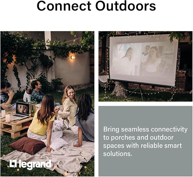 Legrand Wi-Fi Outdoor Dual Output Matter Smart Plug, Effortless Setup, Enhanced Compatibility with Apple HomeKit, Google Home, Alexa & SmartThings, Matter Smart Home, Pack of 1 WWMP31