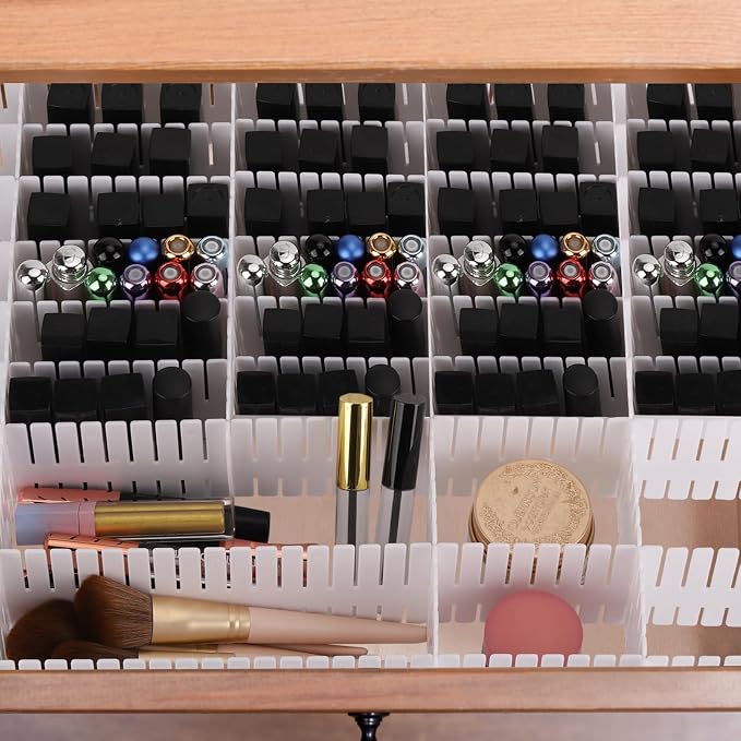 20Pcs Drawer Organizer Dividers 17"x2.8" Adjustable Storage Organizer Separator for Socks, Underwear, Makeup, Kitchen, Dresser