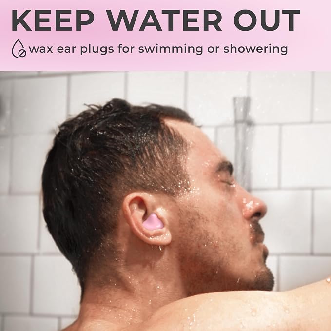 Peace&Quiet PQ Wax Ear Plugs for Sleeping, Swimming - 50 Soft Noise Cancelling Silicone Gel Wax Earplugs for Sleep and Swimmers, Ear Protection with Sound Blocking Level of 32 Db,
