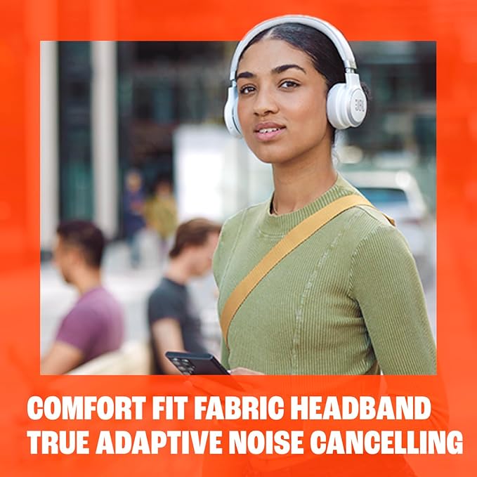 JBL Live 670NC - Wireless On-Ear Headphones with Adaptive Noise Cancelling with Smart Ambient, Up to 65H Battery Life with Speed Charge, Lightweight, Comfortable and Foldable Design (Blue) (Renewed)