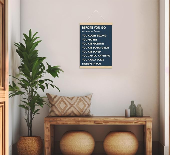 Mental Health Positive Affirmations Inspirational Wall Art Decor, Therapist Nurse Office Signs Wall Art Decor For Office Kids Teen Girls Room Bedroom Playroom Wall Decor Wood Posters Framed（navy）